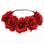 Red Rose Flower Headband Floral Crown for Garland Party